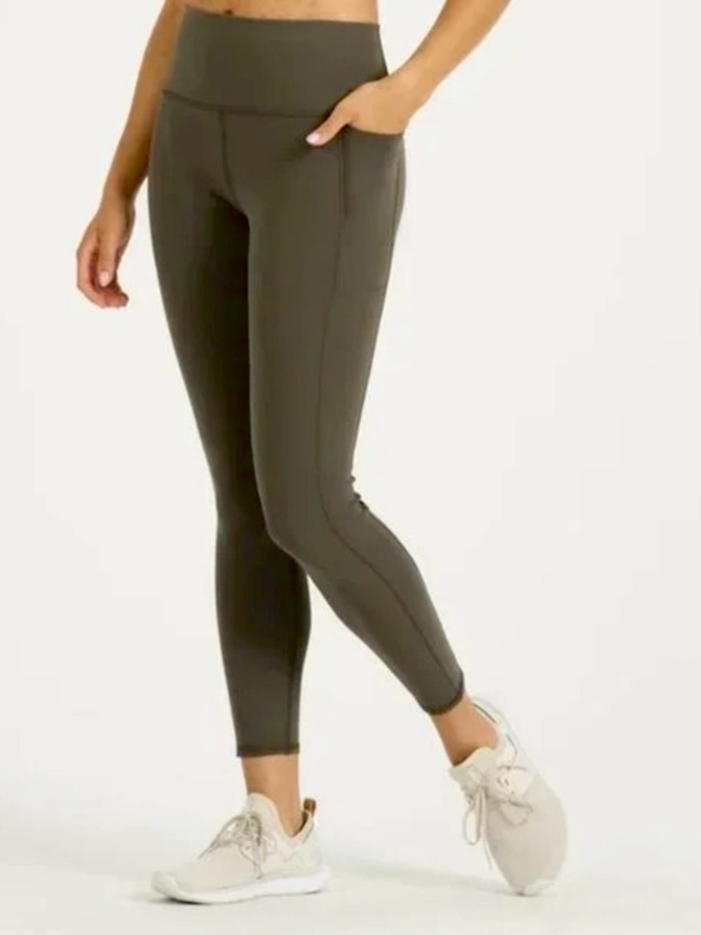 VUORI Studio Pocket High Rise Leggings, Deep Green Sheen